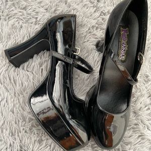 Shiny Black Mary Janes